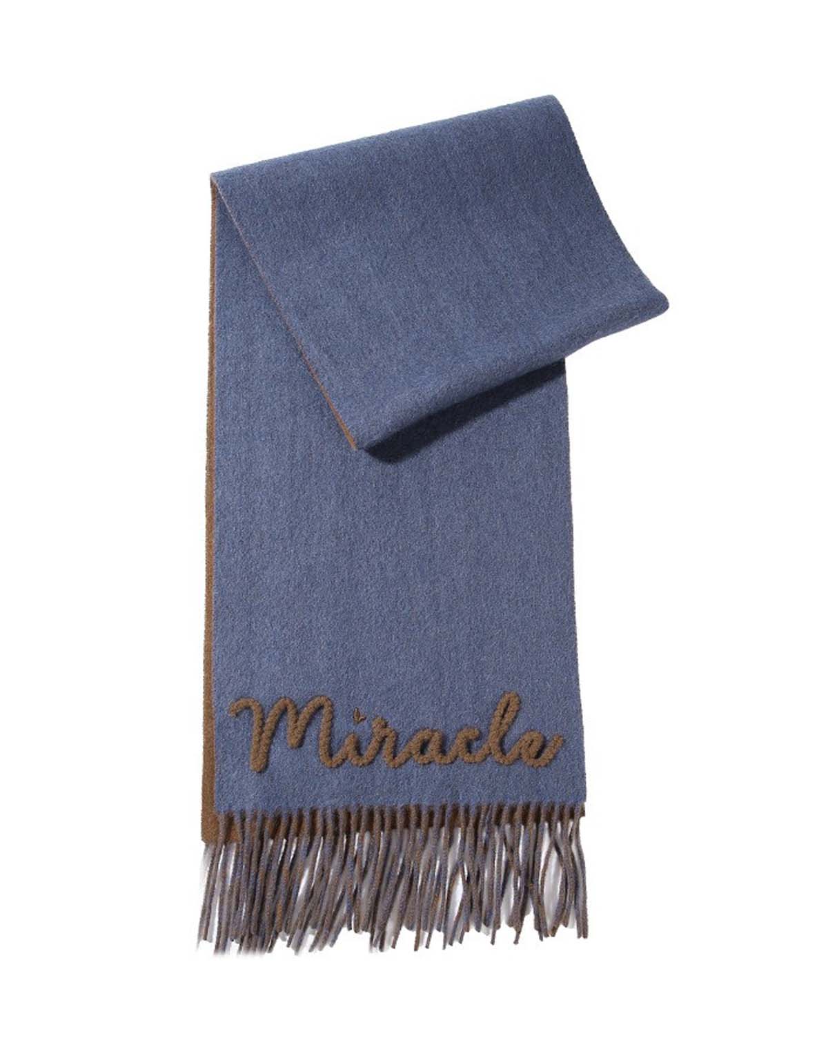 Reversible color-block pure wool scarf-s24